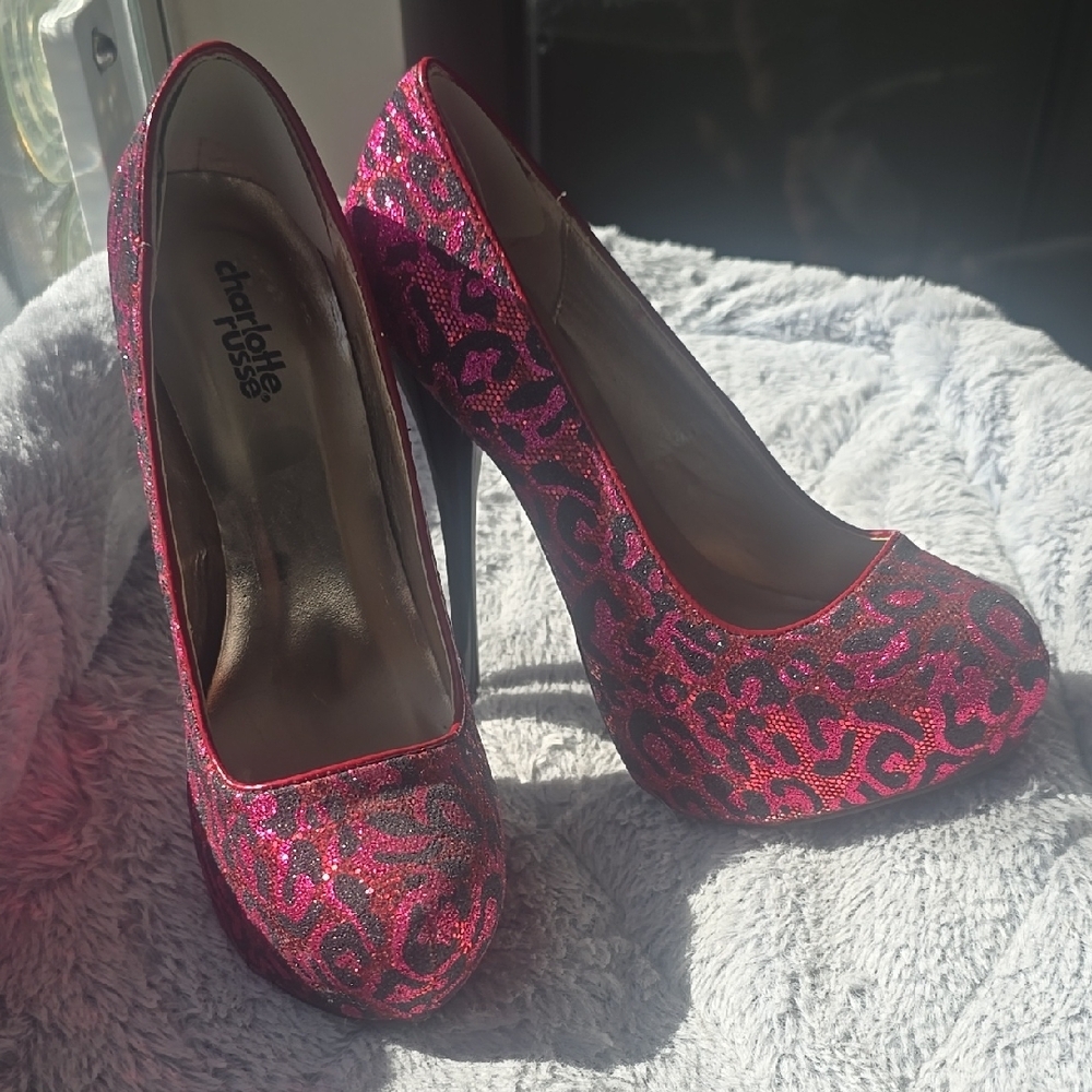 Charlotte Russe Pink Glitter Women's Heels